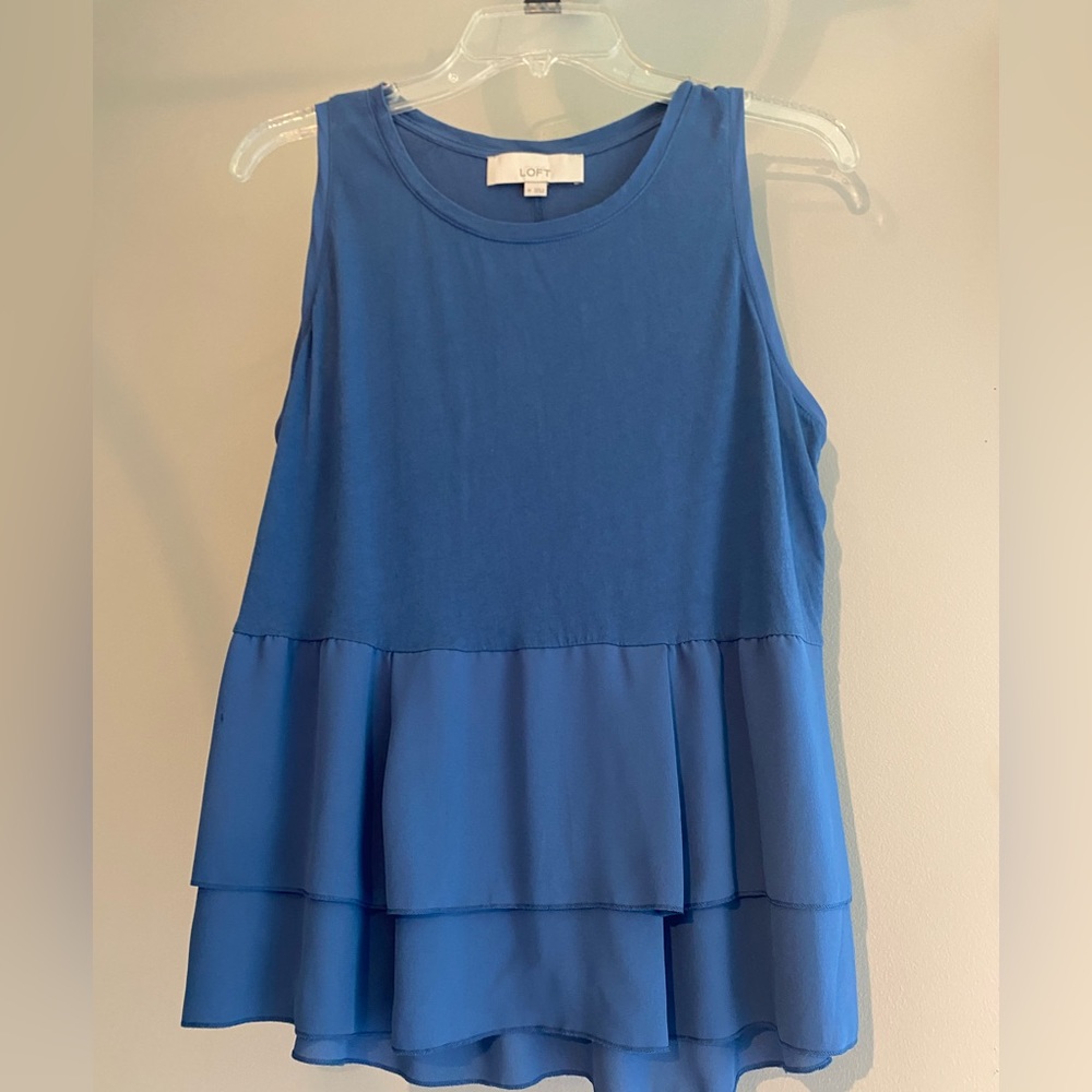 LOFT peplum multi medium top